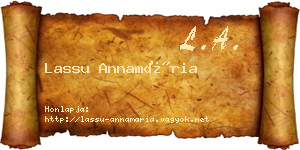 Lassu Annamária névjegykártya