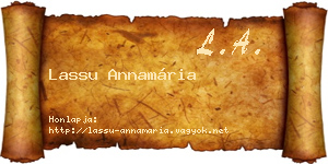 Lassu Annamária névjegykártya
